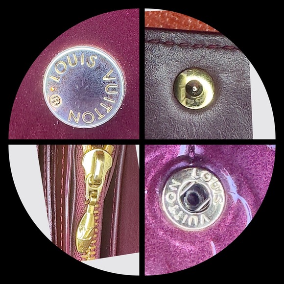 LOUIS VUITTON Sarah Vernis Material In Vibrant Wine Color Long Wallet. - Picture 6 of 7